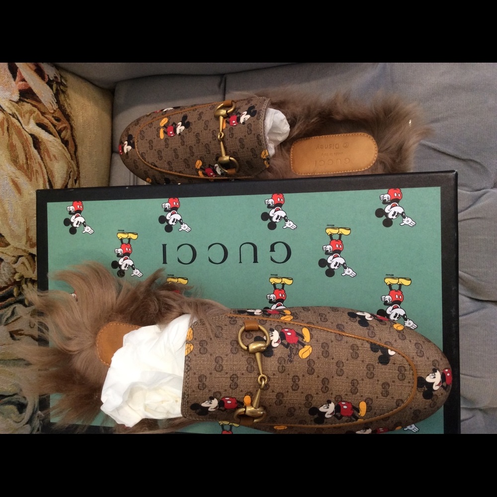 Gucci Mickey Mouse Princetown Slippers